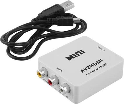 Heble TULP Naar HDMI Adapter AV Naar HDMI Converter Wit Bol