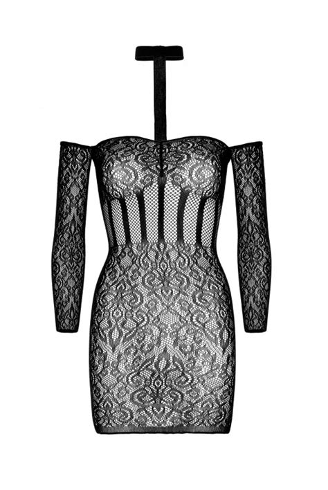Mini Robe Lingerie Dentelle Noir