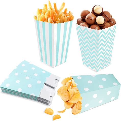 Amazon de Siumir Popcorn Tüten 24 Stück Blau Kleine Popcorntüte Party