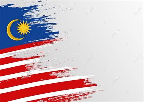 the flag of malaysia painted with brush strokes