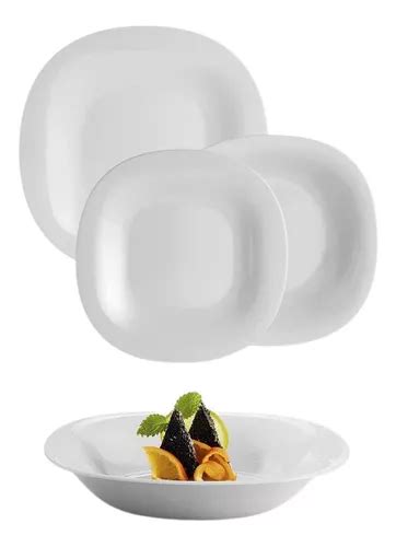 Set X Platos Playo Hondo Postre Cuadrado Carine Luminarc En Venta En