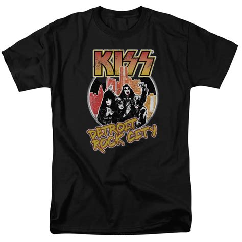 Kiss Rock Band Detroit Rock City Vintage Style Licensed Adult T Shirt