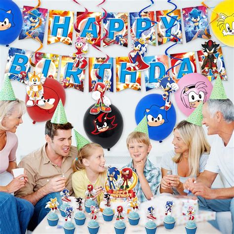 Sonic The Hedgehog Party Decoration Tomicy Sonic Party Supplies Sonic ...