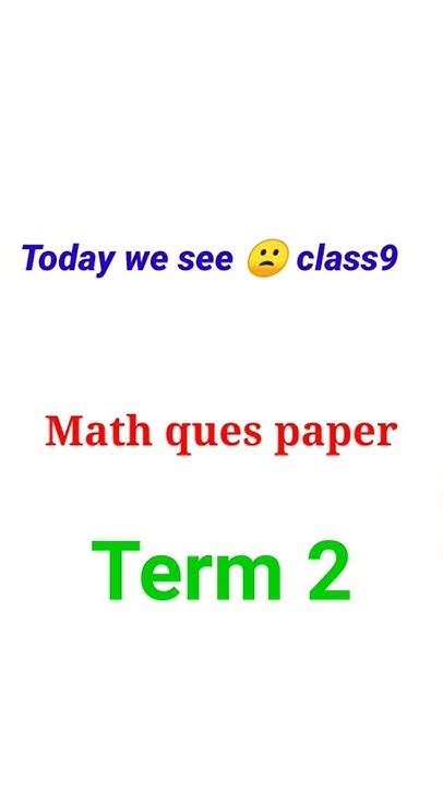 🤩class 9 Term 2 ।। Math Sample Paper 2022।।math Exam Paper Term 2🤑।। Shorts Youtube