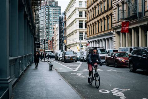 Early Morning Traffic Jam At Broome Street In Soho New York City