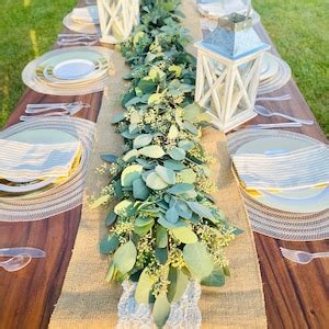 Fresh Seeded Eucalyptus Garland Wedding Decor Party Centerpiece Table ...