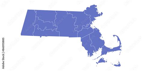 Massachusetts Administrative Map Counties Map Of Massachusetts Blank Map Empty Map Of