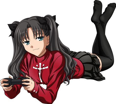 Rin Tohsaka Using A Playstation 2 Fate Type Moon Know Your Meme