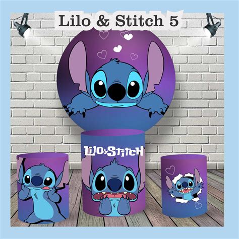 Kit Painel De Festa E Capas De Cilindros Lilo Stitch Elo