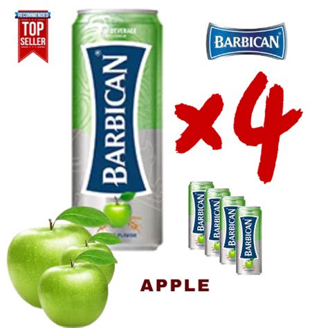 Barbican Can 250ml × 4 Pieces 1 Box Apple Pure Halal Minuman