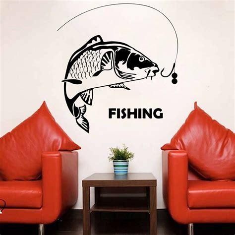 Fishing Hunting Fishing Rod Tackle Wall Sticker Vinyl Decal Etsy