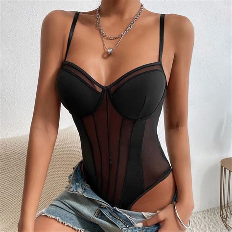 Corset Sexy En Dentelle Pour Femmes Bustier Noir Sous V Tements