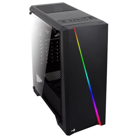 Aerocool Acoolcscylonrgb Cylon Black Rgb Led Midi Case Tg Side Panel