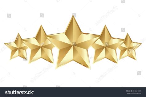 Five Gold Vector Stars Stock Vector 310324394 Shutterstock