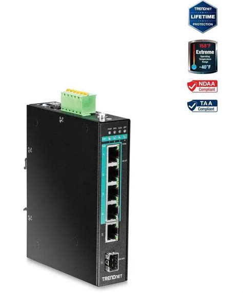 5-PORT INDUSTRIAL GIGABIT POE+ DIN-RAIL SWITCH (TI-PGM541)