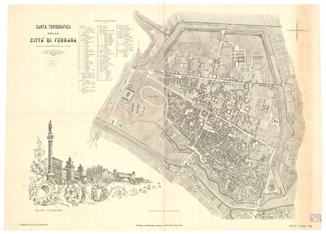 Carta Topografica Della Citta Di Ferrara