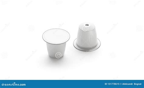 Blank White Coffee Capsule Box Mock Up Isolated Side View Stock