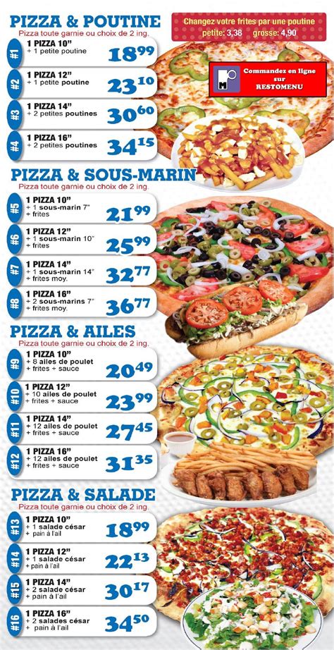 Menu At Alex O Pizza 2 Pour 1 Pizzeria Brossard