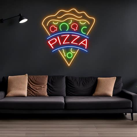 Pizza Slice Neon Sign Pizza Slice Led Sign Pizza Led Sign Custom