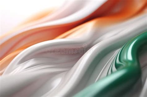 Twisted Waves Of India S Flag Modern Minimalist D Render Stock Photo