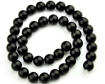 Blackstone Perlen Rund Schwarz 10 Mm 1 Strang BeadsAndTreasures Ch