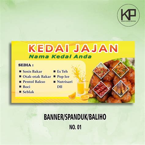 Jual Cetak Banner Spanduk Baliho Warung Jajan Kedai Jajan