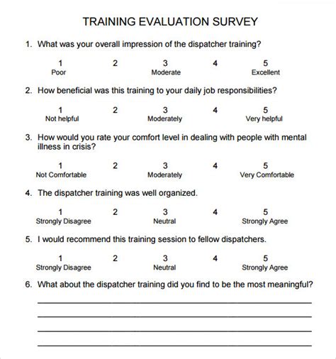 Evaluation Survey Template TUTORE ORG Master Of Documents