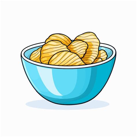 Premium Vector Potato Chips In A Bowl Illustration