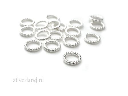 10 Stuks 6mm Sterling Zilveren Ringen Gedraaid Zilverland Zilveren