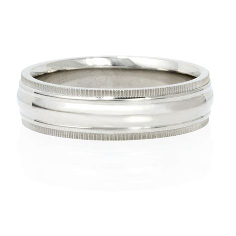 Ritani Men's Antique Style Palladium Wedding Band Ring