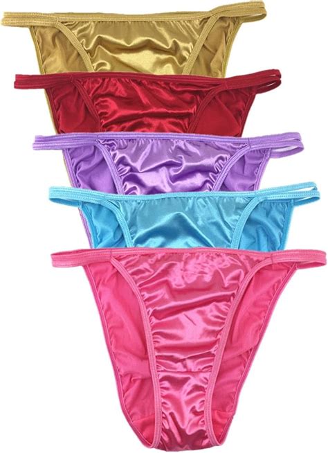 Queen Star Pack Of Women S Satin Tanga Bikini Briefs Knickers High