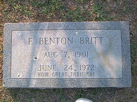 Francis Benton Britt Find A Grave Memorial