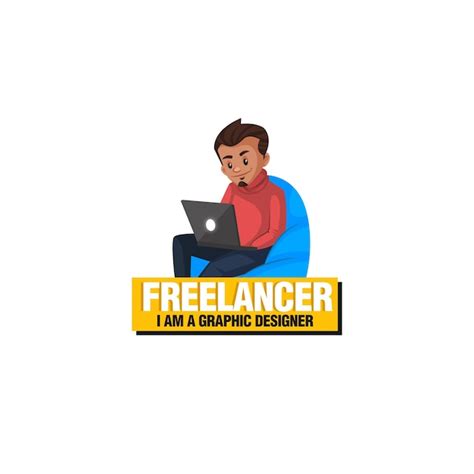 Premium Vector Freelancer I Am A Graphic Designer Vector Mascot Logo