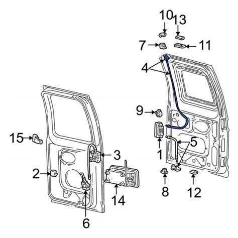 Ford Oe 6c2z1543286aa Rear Left Upper Door Latch Cable