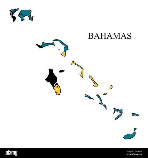 The Bahamas Map Vector Illustration Global Economy Famous Country