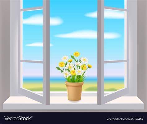 Open Window Vector Clipart