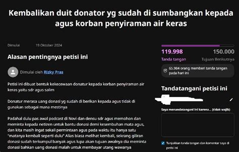 Ini Link Petisi Donasi Agus Korban Air Keras Kini Donatur Minta Dana