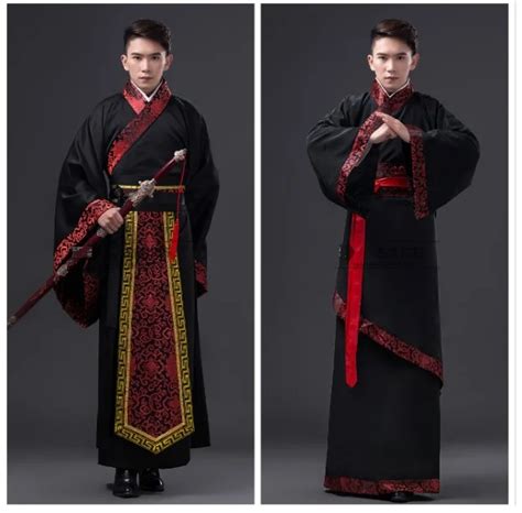 Traje Chino Nacional Hanfu Negro Antiguo Chino Hanfu Hombres Ropa Tradicional Nacional Tang