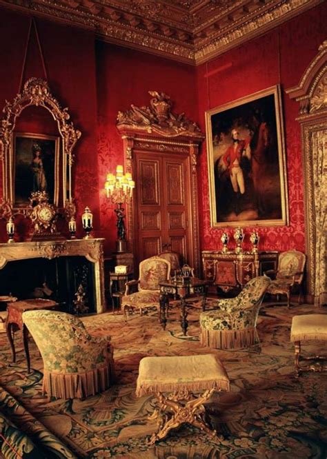 Red Drawing Room Of Waddesdon Manor Uk French Interiors French Style In 2019 Victorian