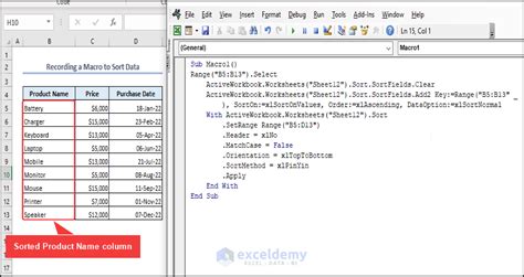 Excel Vba To Sort Column Ascending Examples Exceldemy