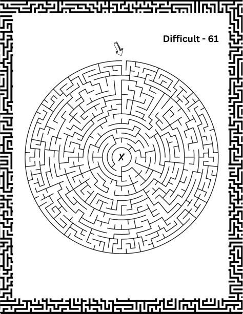 Endless Mazes 100 Maze Puzzle Printable Book Difficult Maze Puzzles For