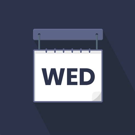 Wednesday Calendar Icon Day Of The Week For Schedule Work Sign