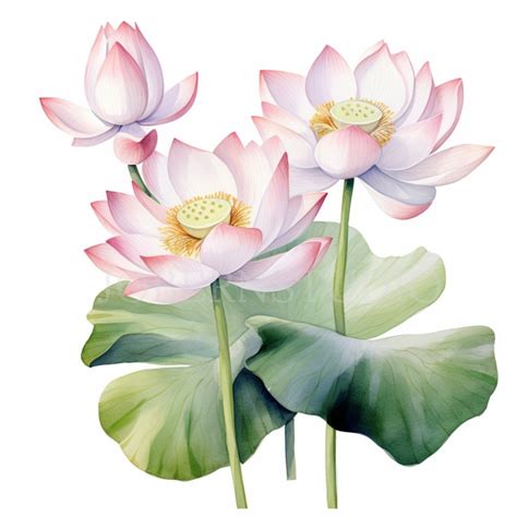 Lotus Flower Clipart Bundle High Quality Watercolor Water Floral