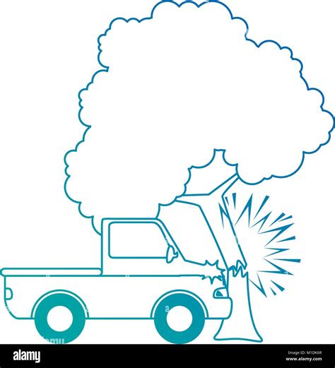 Coches Accidente De Choque Con El Rbol Ilustraci N Vectorial Dise O