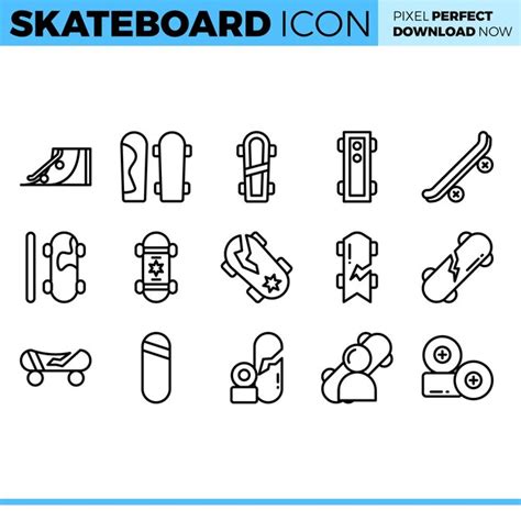 Premium Vector Vector Skateboard Icon Set