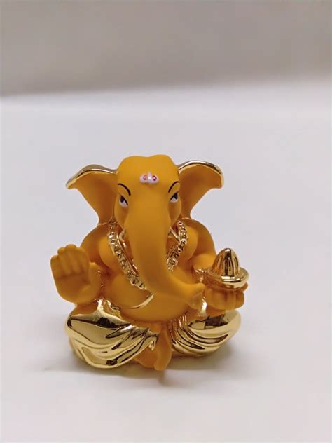 Multicolor Polyresin Gold Plated Ganesh Idol, Packaging Type: 1 Piece ...