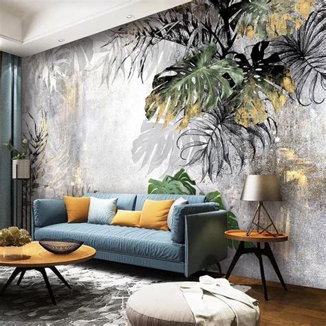 Custom Mural Wallpaper Tropical Rain Forest Leaves Bvm Home