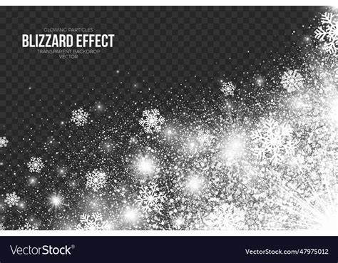 Snow blizzard effect on transparent background Vector Image