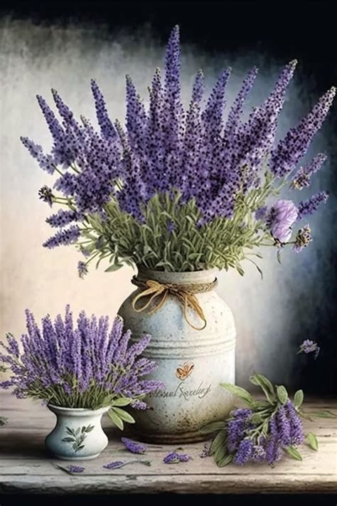 Amazon Rmsgozo D Lavender Bouquet Diamond Painting Kits Retro