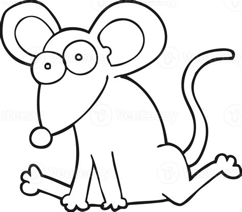 hand drawn black and white cartoon mouse 45160648 PNG